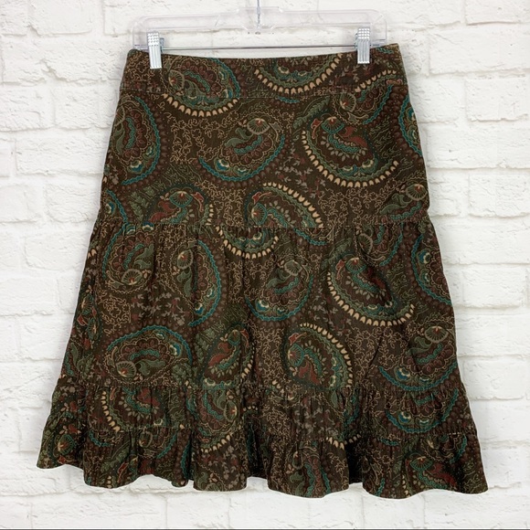 LOFT Dresses & Skirts - Loft Ann Taylor Paisley Corduroy Peasant Skirt 4